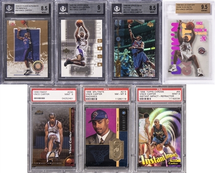 1998-2001 Topps & Assorted Brands Vince Carter PSA/BGS-Graded Card Collection (7 Different) Featuring Rookie Card & Gem Mint Examples!
